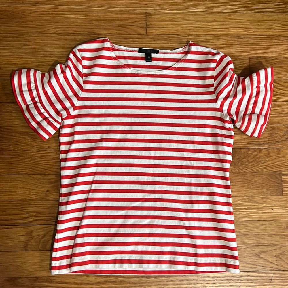 JCrew XS ruffle sleeve top